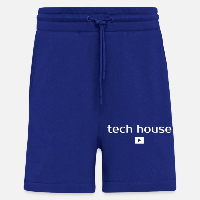 Tech House, techno, musique - Short bio décontracté fabriqué en UE - Iconic Blue