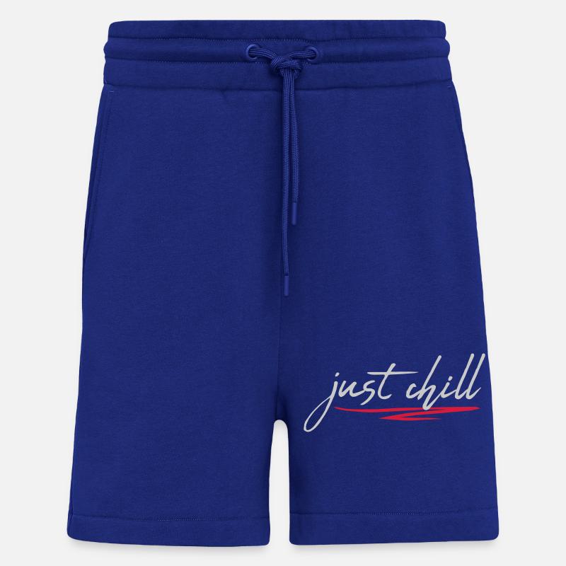 Just Chill Text Logo - Shorts - made by SPREAD - Iconic Blue
