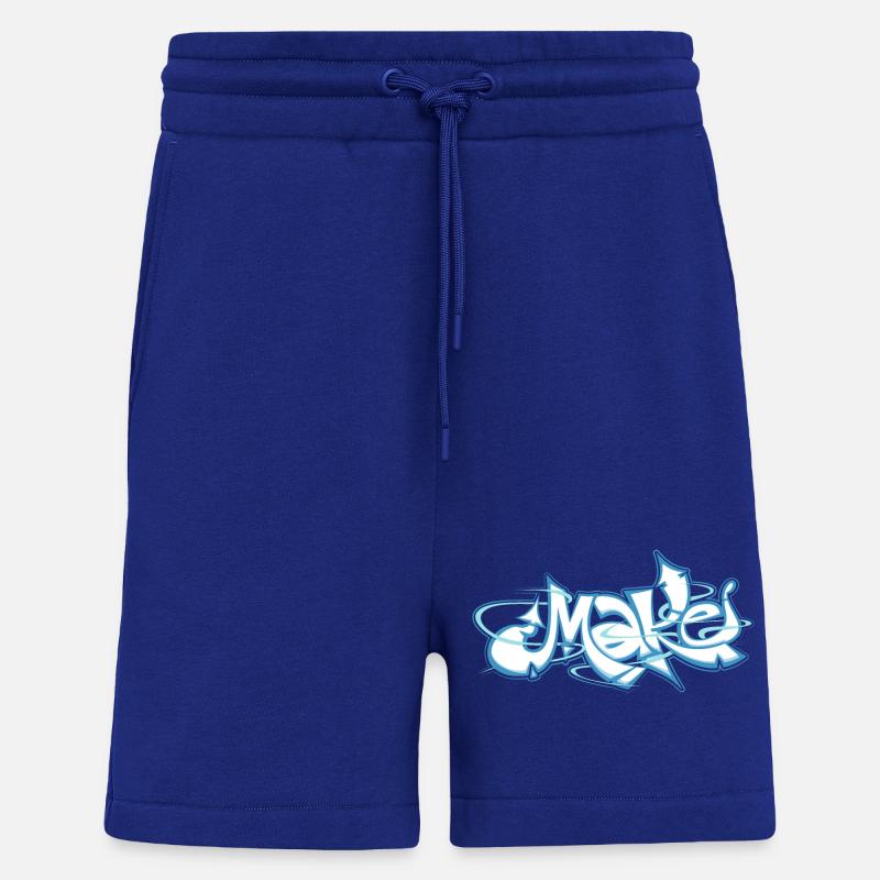 Blue word make graffiti - Shorts - made by SPREAD - Iconic Blue