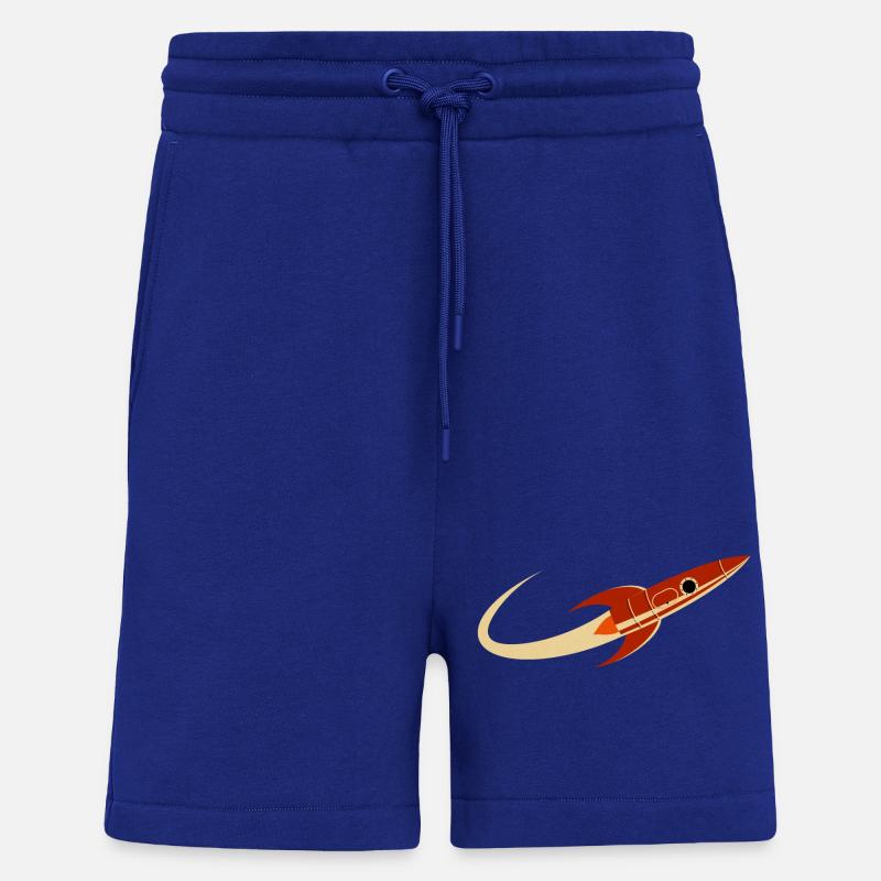 Fusée spatiale rouge - Short bio décontracté fabriqué en UE - Iconic Blue