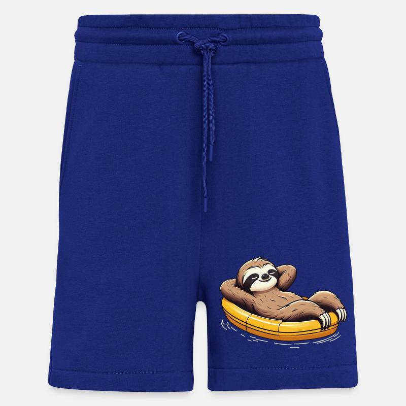 Faultier entspannt im Boot Urlaub - Shorts - made by SPREAD - Iconic Blue