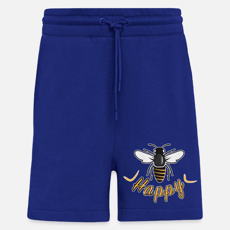 Happy bee with 'Happy' lettering - Shorts - made by SPREAD - Iconic Blue