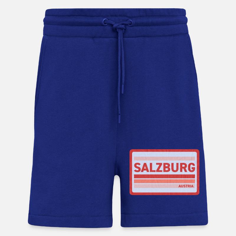 Imprimé de style rétro de Salzbourg - Short bio décontracté fabriqué en UE - Iconic Blue