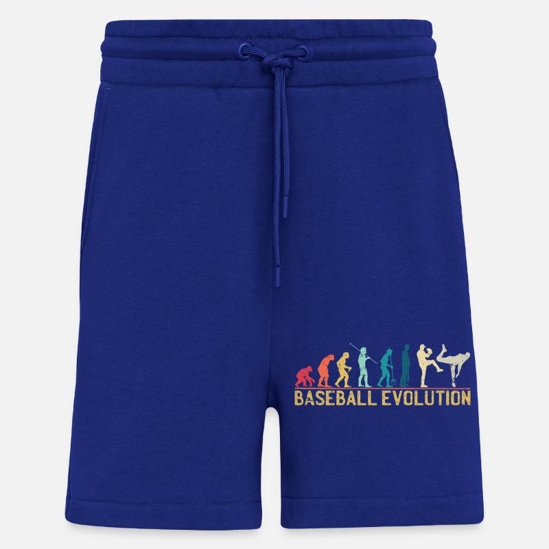 Baseball Evolution Illustration - Shorts - made by SPREAD - Iconic Blue