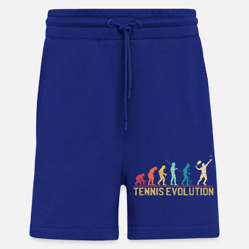 Tennis Evolution Evolution Graphic Design - Shorts - made by SPREAD - Iconic Blue