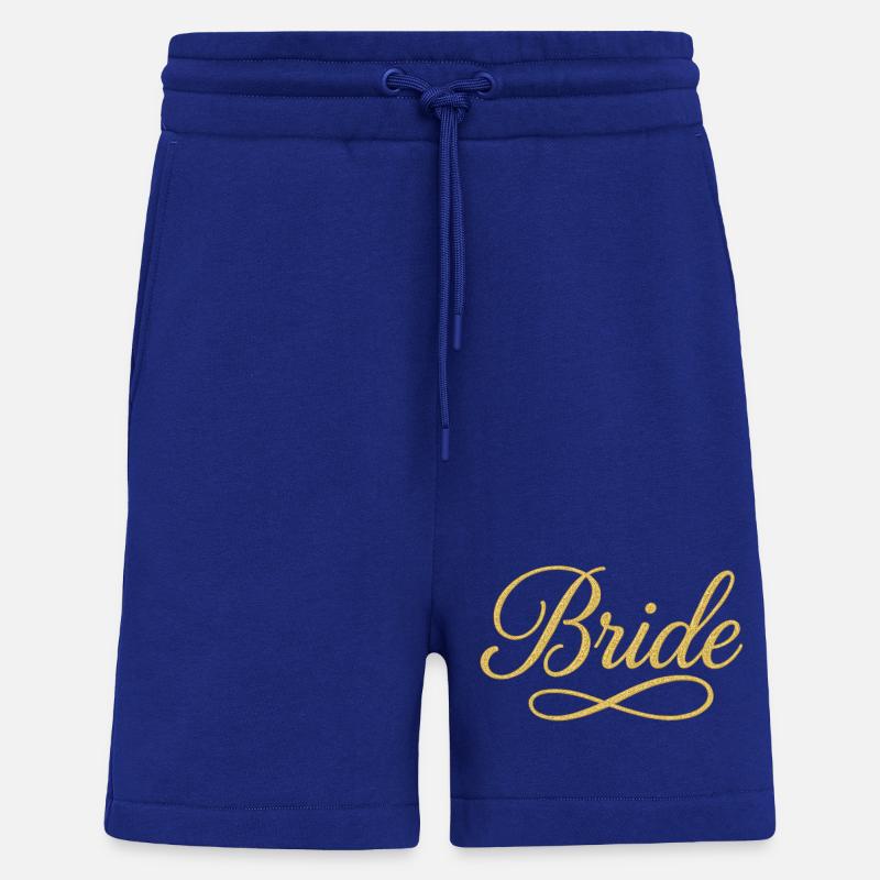 Elegant Gold Bride Script Design - Shorts - made by SPREAD - Iconic Blue