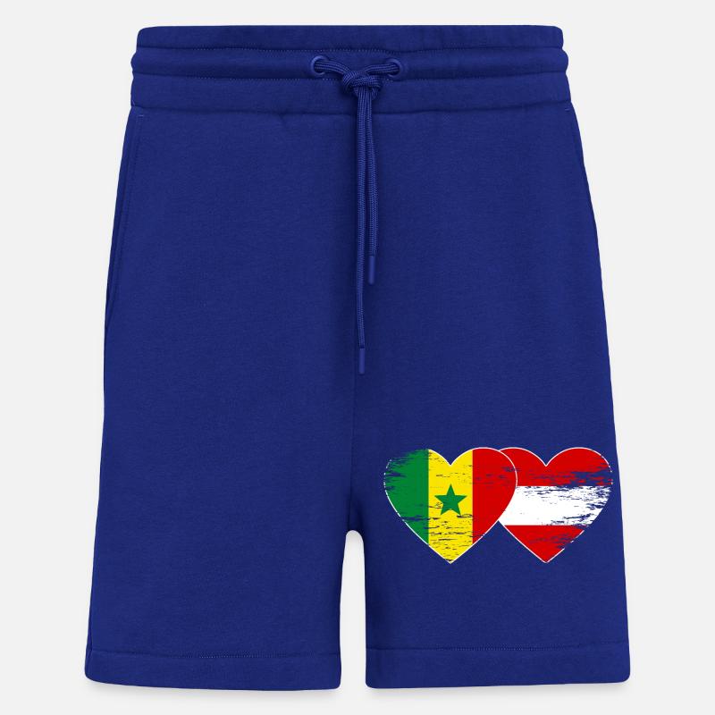 Sénégal Autriche Drapeau Mains Coeur Utilisé - Short bio décontracté fabriqué en UE - Iconic Blue