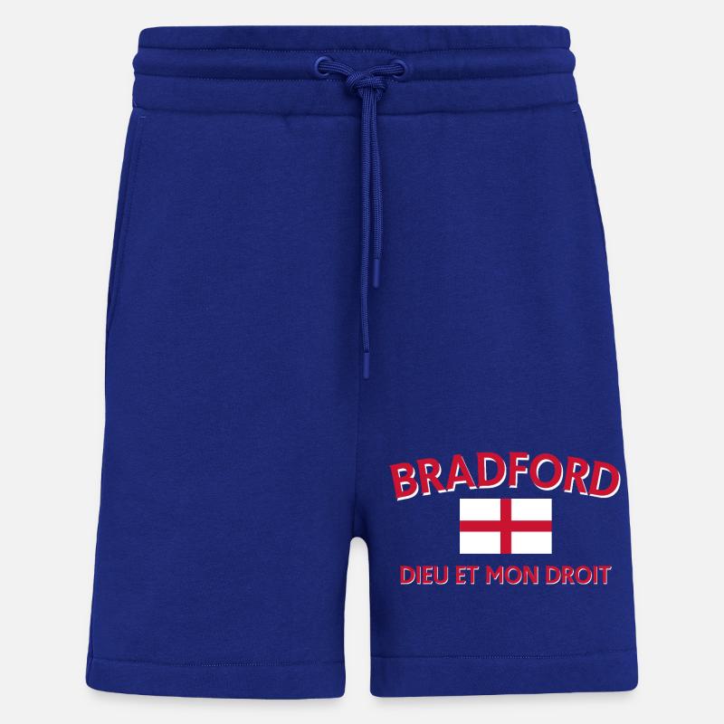 Drapeau de Bradford avec devise - Short bio décontracté fabriqué en UE - Iconic Blue