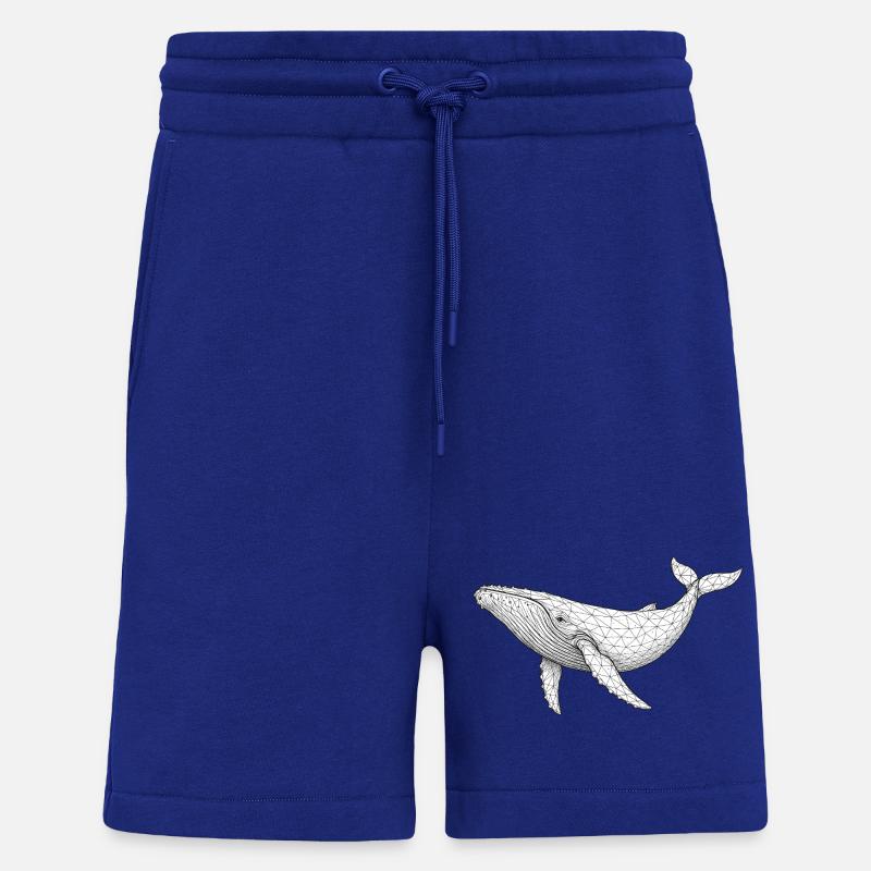 Polygone géométrique de la baleine - Short bio décontracté fabriqué en UE - Iconic Blue
