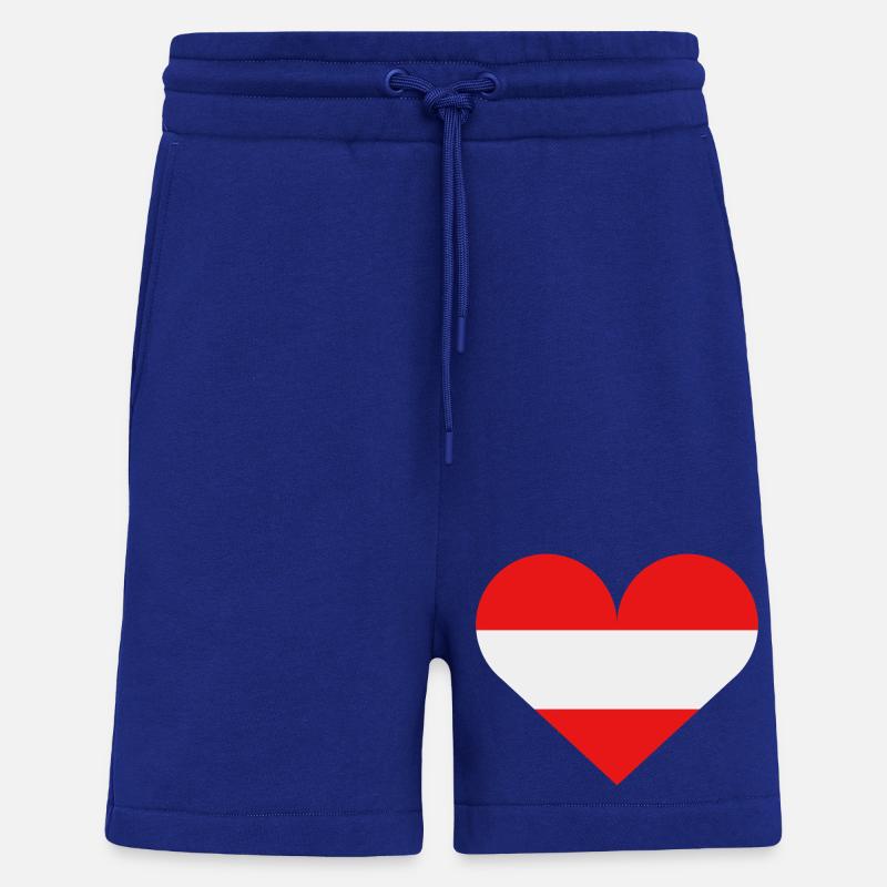 Drapeau du cœur de l’Autriche - Short bio décontracté fabriqué en UE - Iconic Blue