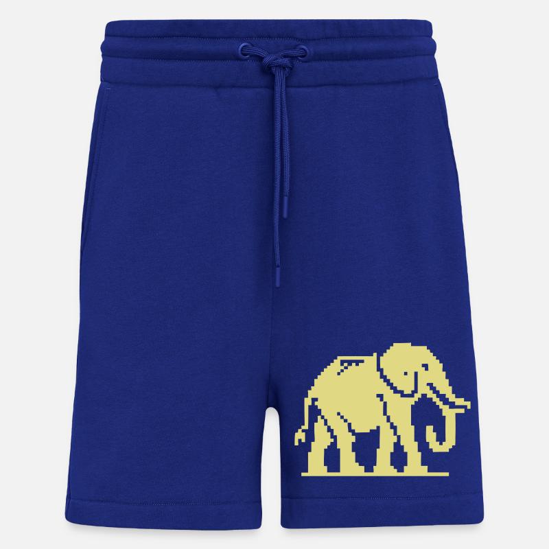 Pixel Elephant Jaune Rétro - Short bio décontracté fabriqué en UE - Iconic Blue