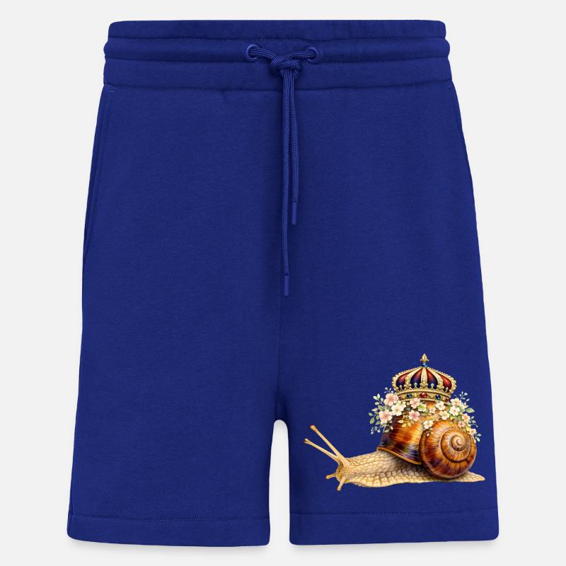 Escargot royal avec couronne de fleurs - Short bio décontracté fabriqué en UE - Iconic Blue