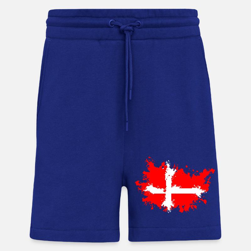 Drapeau éclaboussé du Danemark - Short bio décontracté fabriqué en UE - Iconic Blue