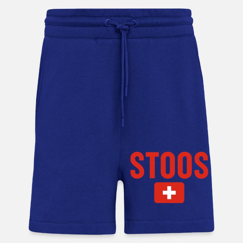 Drapeau suisse de Stoos - Short bio décontracté fabriqué en UE - Iconic Blue