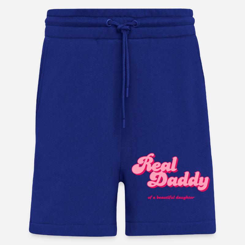 Real Daddy Pink Script Print - Shorts - made by SPREAD - Iconic Blue