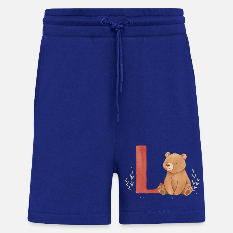 Ours aquarelle avec L rouge - Short bio décontracté fabriqué en UE - Iconic Blue