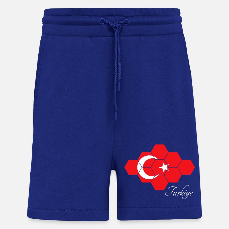 Art hexagonal du drapeau turc - Short bio décontracté fabriqué en UE - Iconic Blue