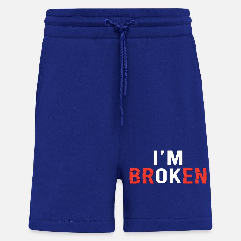I'm Broken Distressed Typography - Shorts - made by SPREAD - Iconic Blue