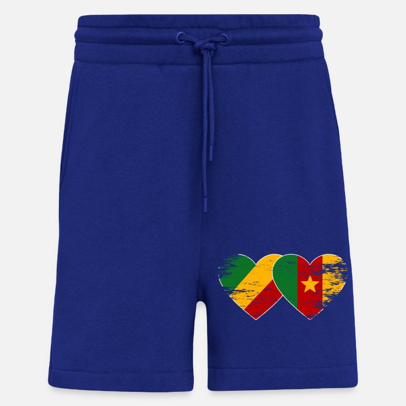 Kongo_Kamerun_Flagge_Herz_used - Short bio décontracté fabriqué en UE - Iconic Blue