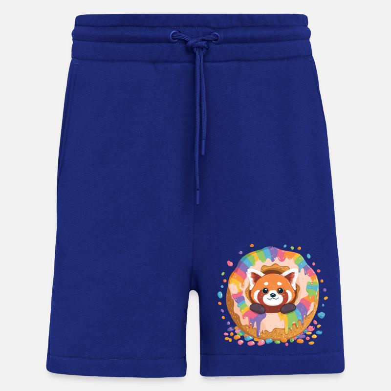Panda Arc-en-ciel Donut Panda - Short bio décontracté fabriqué en UE - Iconic Blue