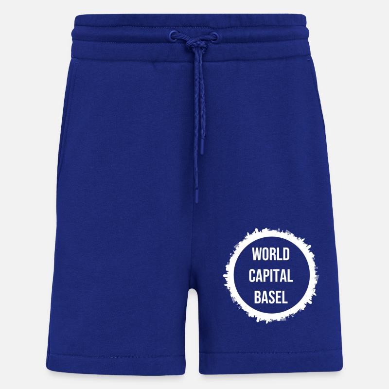 Capitale mondiale Bâle - Short bio décontracté fabriqué en UE - Iconic Blue