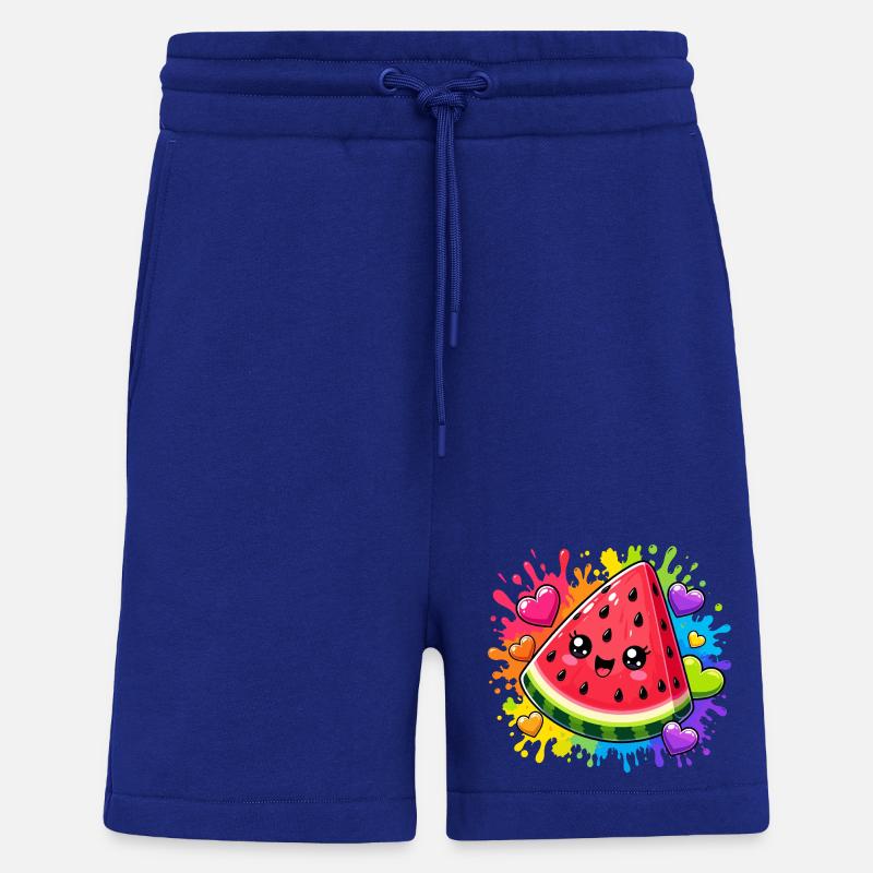 Pastèque Kawaii avec arc-en-ciel - Short bio décontracté fabriqué en UE - Iconic Blue