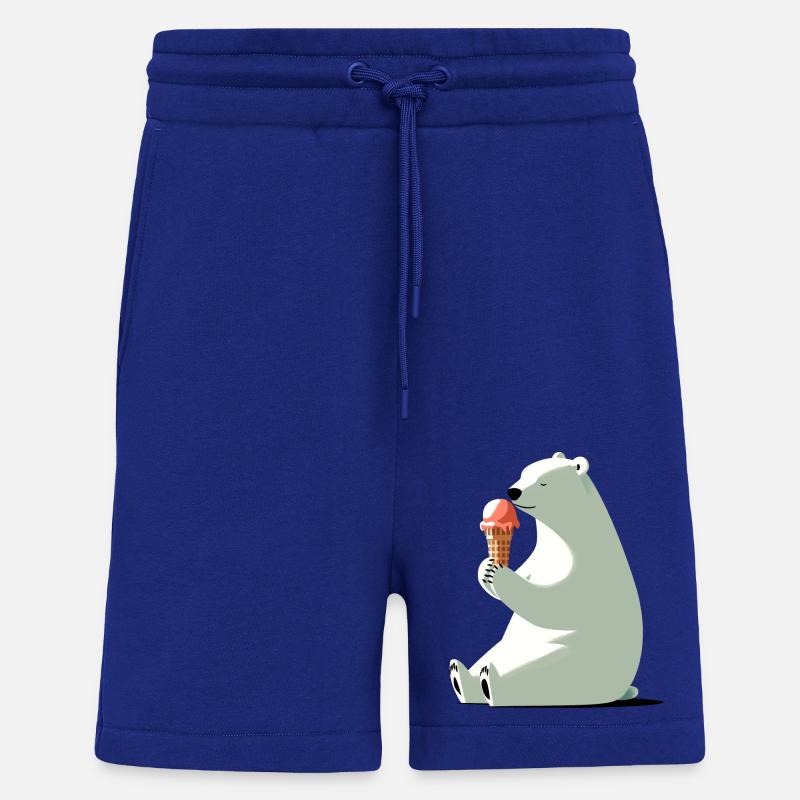 Ours polaire avec crème glacée - Short bio décontracté fabriqué en UE - Iconic Blue