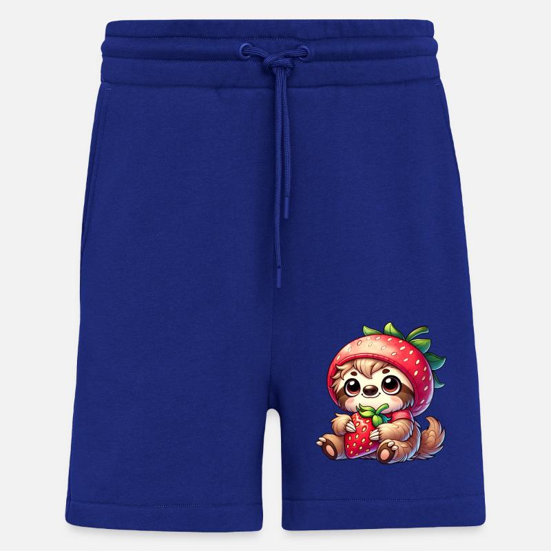 Faultier Erdbeere Sommerfrucht Design - Shorts - made by SPREAD - Iconic Blue