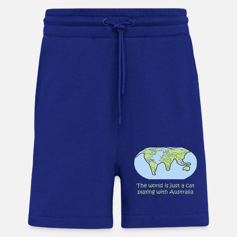 chat cadeau carte globe globe cadeau - Short bio décontracté fabriqué en UE - Iconic Blue
