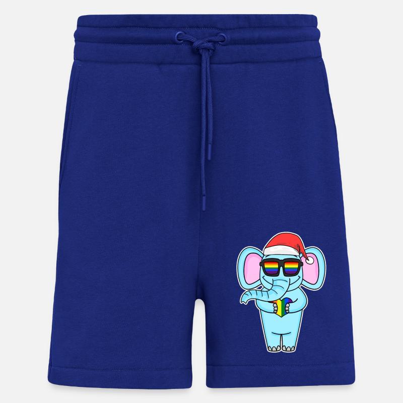 Éléphant Arc-en-ciel Noël - Short bio décontracté fabriqué en UE - Iconic Blue