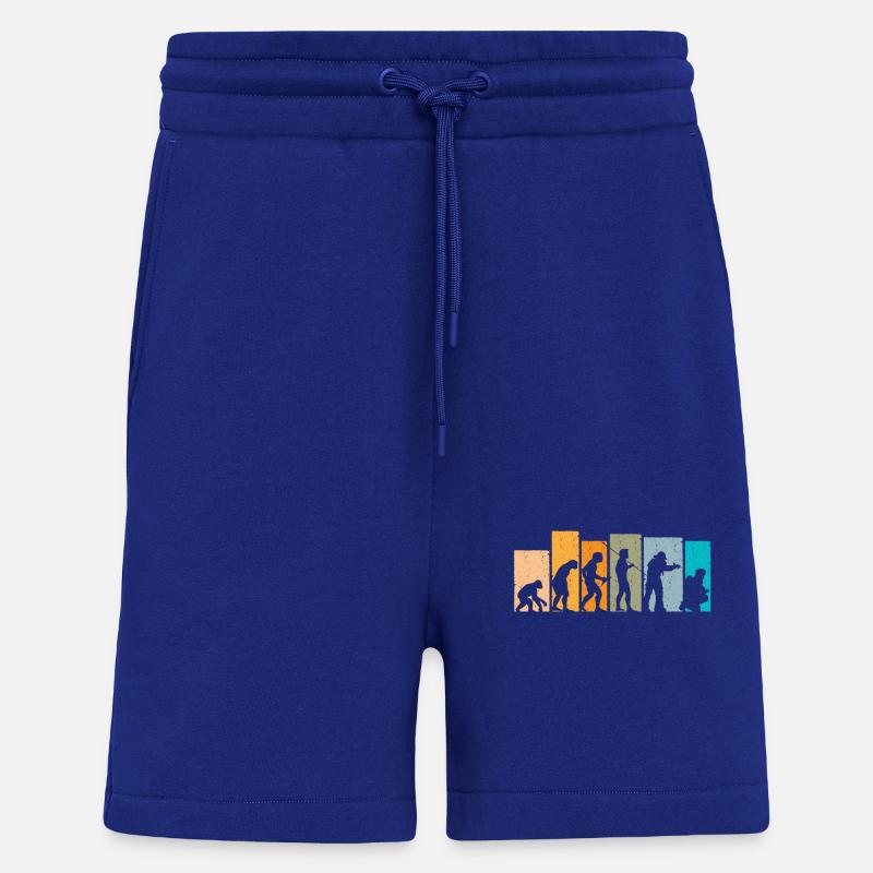 Evolution Retro Pompier Pompier Cadeau - Short bio décontracté fabriqué en UE - Iconic Blue