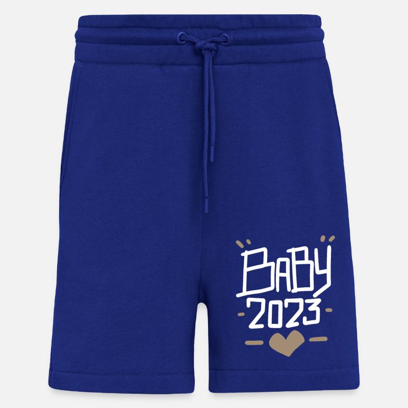 Grossesse Bébé enceinte 2023 - Short bio décontracté fabriqué en UE - Iconic Blue