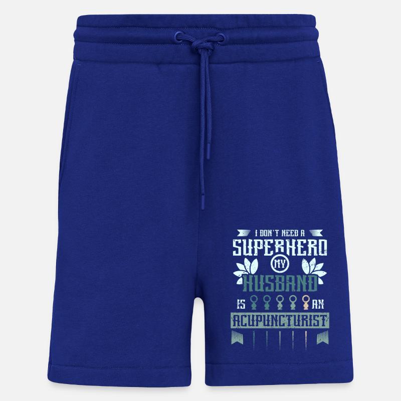 Mon mari est acupuncteur - Short bio décontracté fabriqué en UE - Iconic Blue