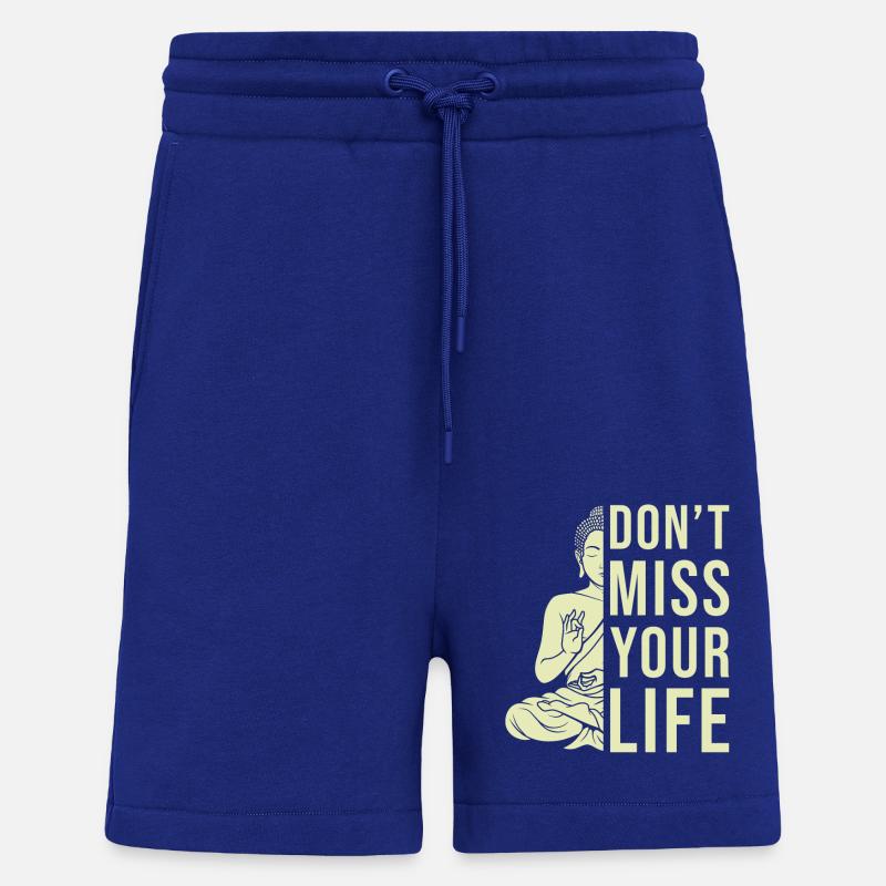 Citation Zen de Bouddha - Short bio décontracté fabriqué en UE - Iconic Blue