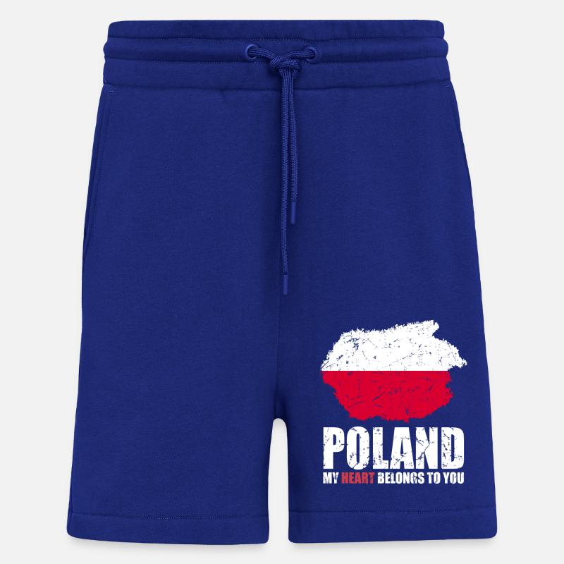 Drapeau de la Pologne - Short bio décontracté fabriqué en UE - Iconic Blue