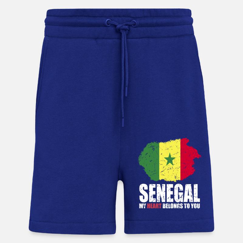 Drapeau du Sénégal - Short bio décontracté fabriqué en UE - Iconic Blue