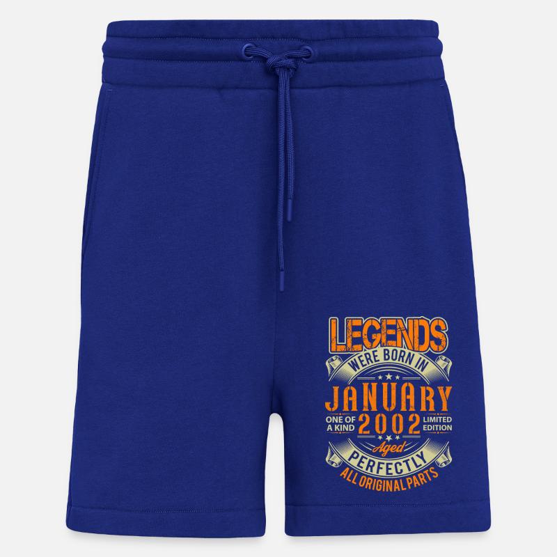 2002 Janvier Birthday Legend - Short bio décontracté fabriqué en UE - Iconic Blue