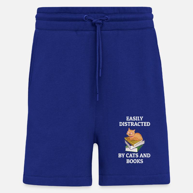 Bücher Bücherstapel Katze - Shorts - made by SPREAD - Iconic Blue