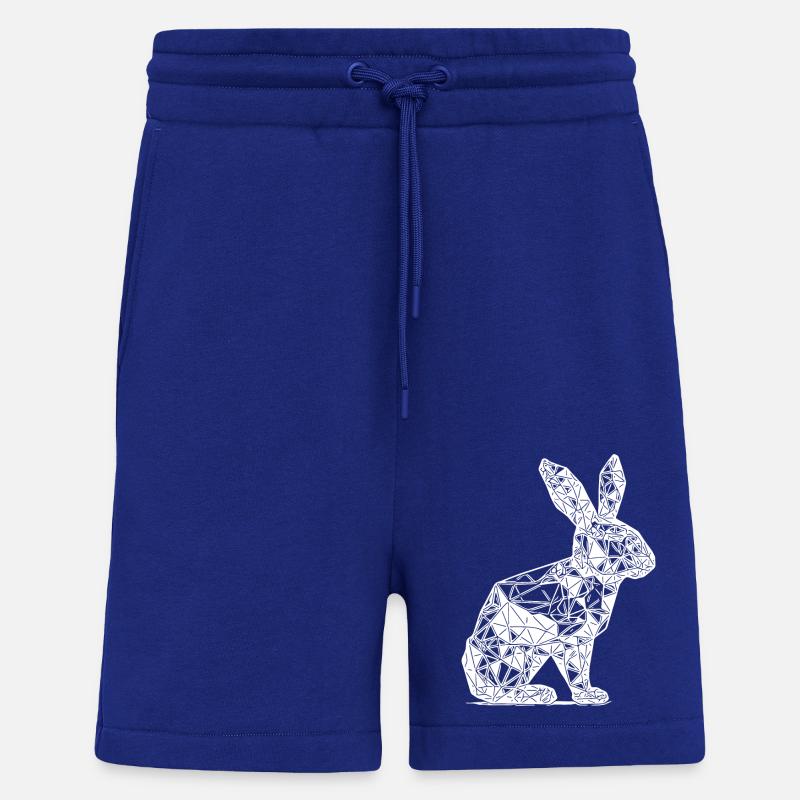 Lignes géométriques Tête de lapin - Short bio décontracté fabriqué en UE - Iconic Blue
