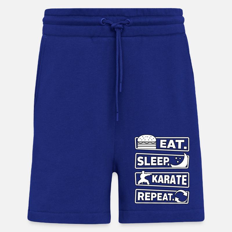 Eat Sleep Karate Repeat - Shorts - made by SPREAD - Iconic Blue