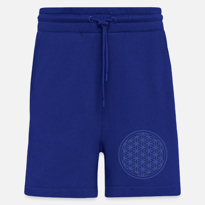 Blaugelb Blume des Lebens Kreis - Shorts - made by SPREAD - Iconic Blue