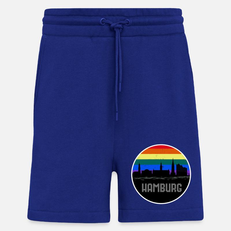 Hamburg Skyline Regenbogen - Shorts - made by SPREAD - Iconic Blue
