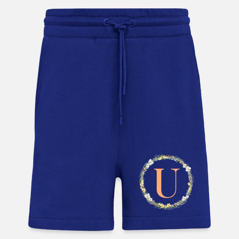 U Monogram, Flower Wreath, Personalizable - Shorts - made by SPREAD - Iconic Blue