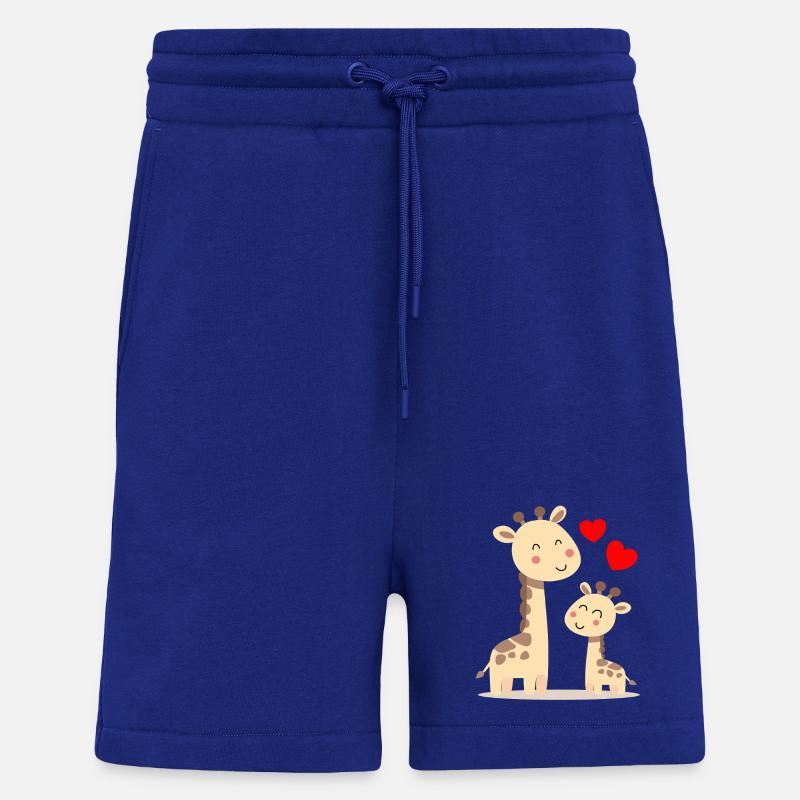 Baby Giraffe mit Mami Giraffe - Shorts - made by SPREAD - Iconic Blue
