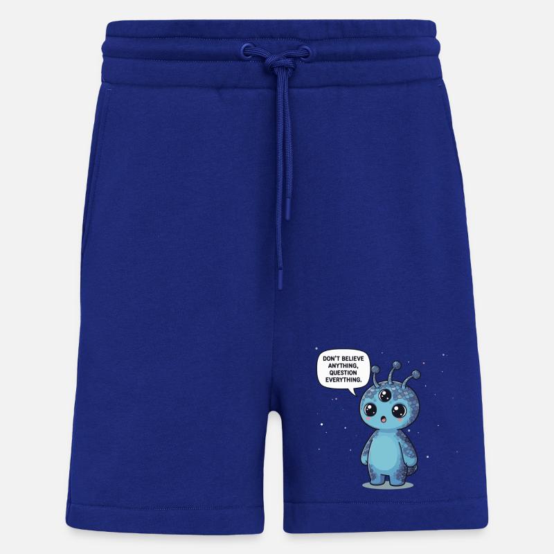 Cute Alien: Statement - Question everything - Shorts - made by SPREAD - Iconic Blue