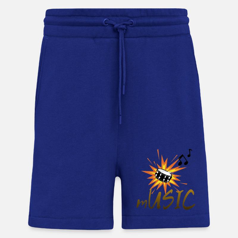 Musique explosive de batterie - Short bio décontracté fabriqué en UE - Iconic Blue