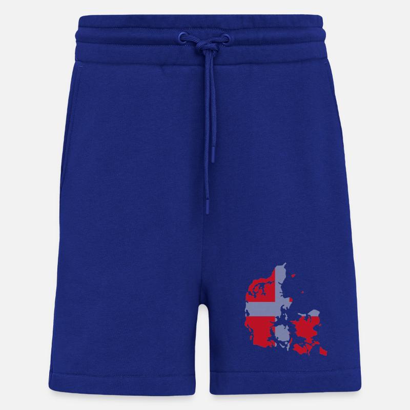 Carte du drapeau du Danemark - Short bio décontracté fabriqué en UE - Iconic Blue