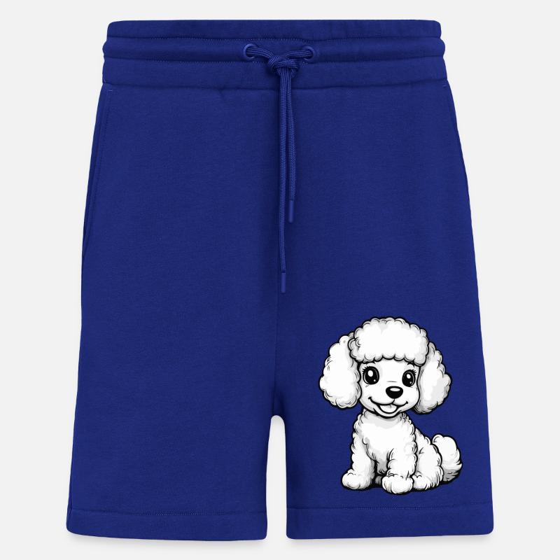 Caniche Chien Bande dessinée Mignon - Short bio décontracté fabriqué en UE - Iconic Blue