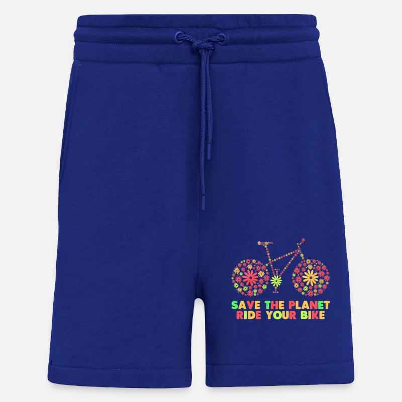 Vélo Fleurs Années 70 - Short bio décontracté fabriqué en UE - Iconic Blue