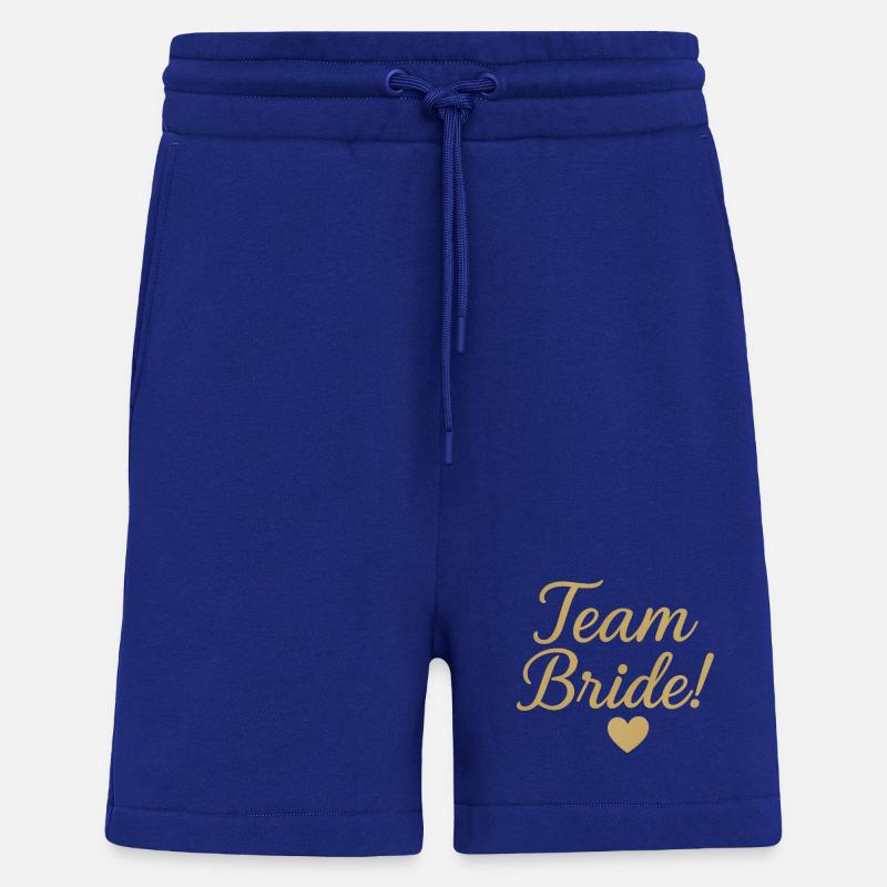Team Bride Gold Script Design. Hochzeit - Shorts - made by SPREAD - Iconic Blue